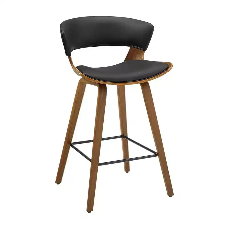 HOMLUX Lot de 2 tabourets de bar en chêne courbé, sièges incurvés ergonomiques, style Mid-Century