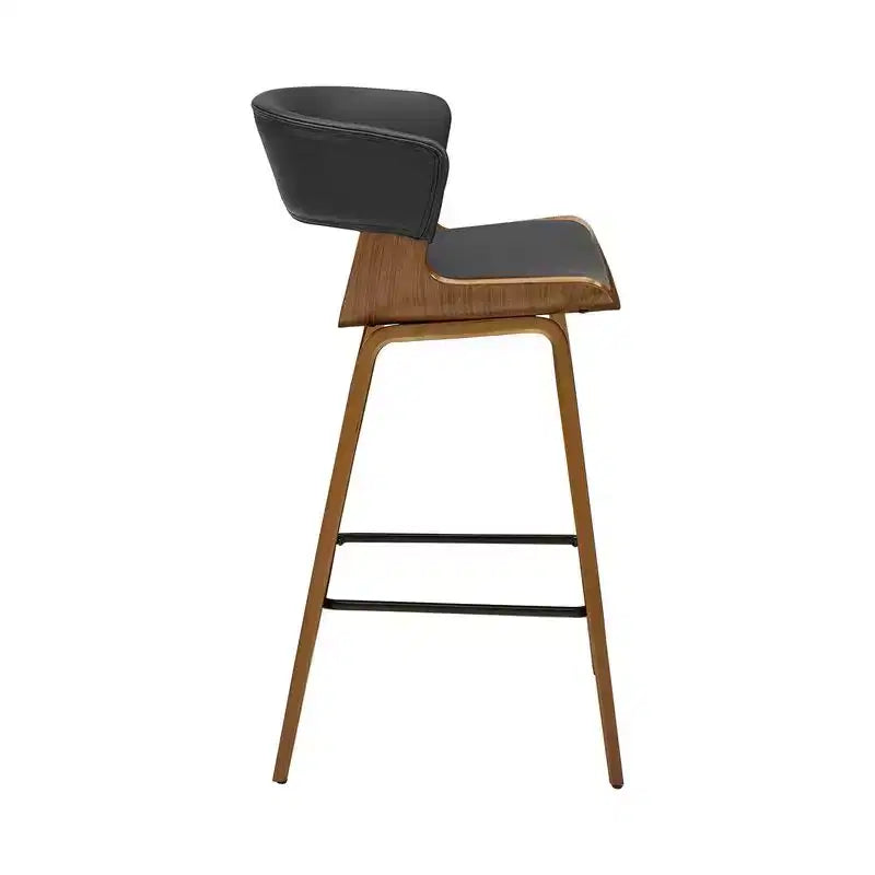 HOMLUX Lot de 2 tabourets de bar en chêne courbé, sièges incurvés ergonomiques, style Mid-Century