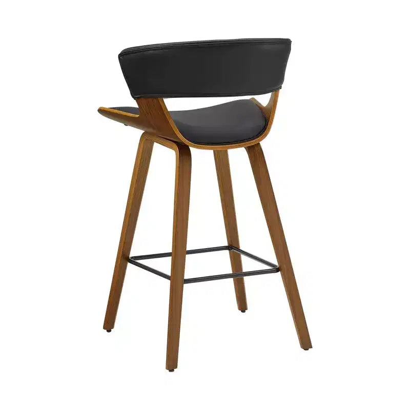 HOMLUX Lot de 2 tabourets de bar en chêne courbé, sièges incurvés ergonomiques, style Mid-Century