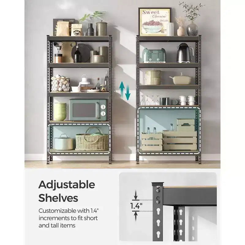 Étagère de rangement à 5 niveaux SONGMICS, pour garage, montage sans boulons, étagère modulable, charge 875 kg, pour abri de jardin, entrepôt, cave, cuisine