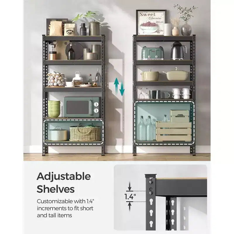 Étagère de rangement à 5 niveaux SONGMICS, pour garage, montage sans boulons, étagère modulable, charge 875 kg, pour abri de jardin, entrepôt, cave, cuisine