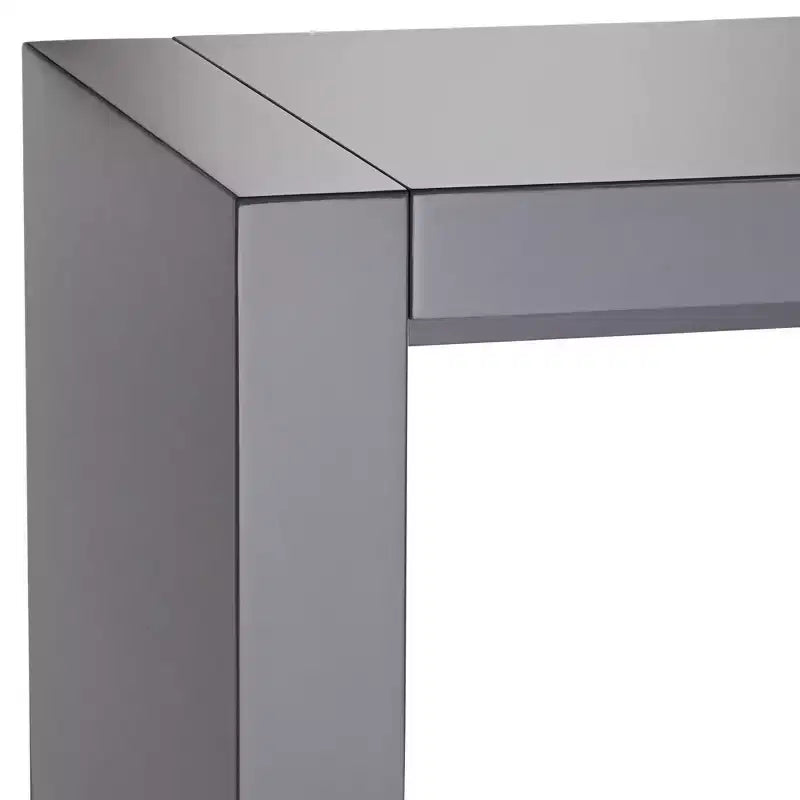 Studio 55D Jessa Table de bar rectangulaire moderne minimaliste en bois 60 x 18 gris brillant pour espaces Salon Cuisine Chambre Chevet Entrée Bureau à domicile