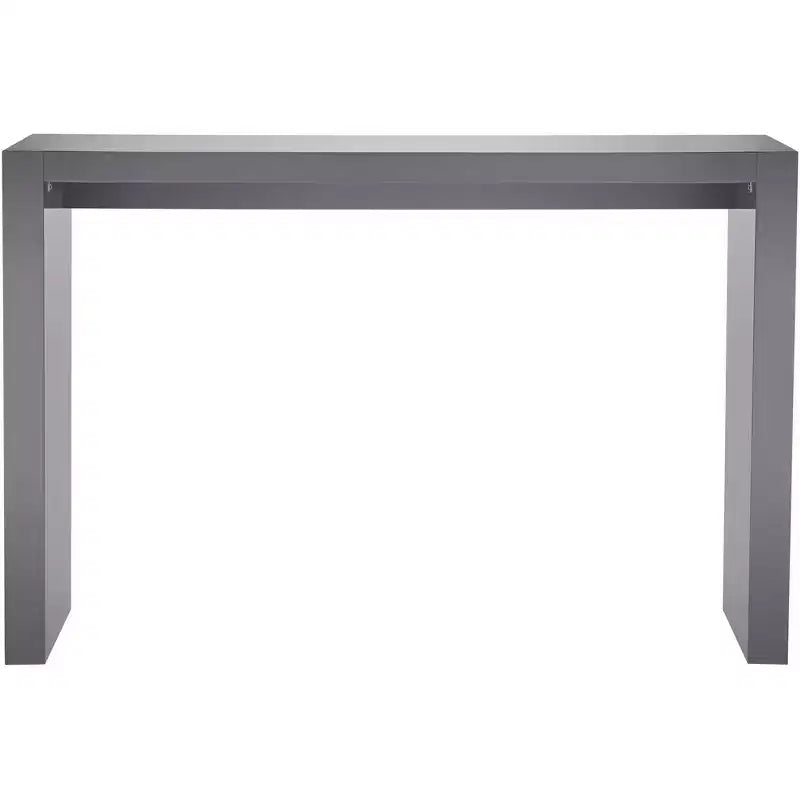 Studio 55D Jessa Table de bar rectangulaire moderne minimaliste en bois 60 x 18 gris brillant pour espaces Salon Cuisine Chambre Chevet Entrée Bureau à domicile