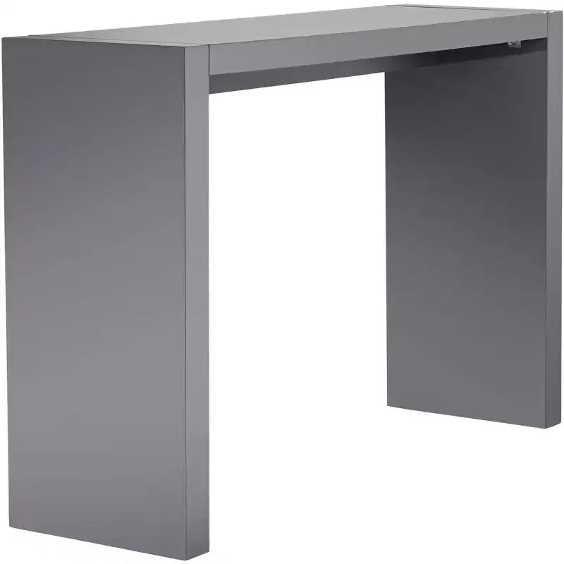 Studio 55D Jessa Table de bar rectangulaire moderne minimaliste en bois 60 x 18 gris brillant pour espaces Salon Cuisine Chambre Chevet Entrée Bureau à domicile