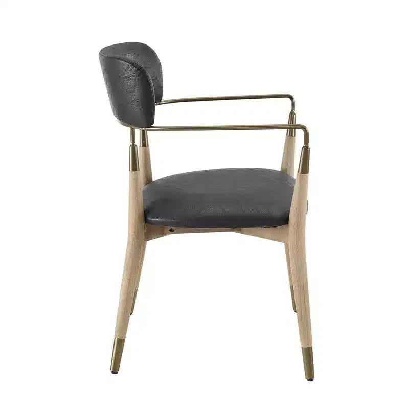 HOMLUX Set of 2 Upholstered Accent Dining Chairs Arm Rest Curved Backrest
