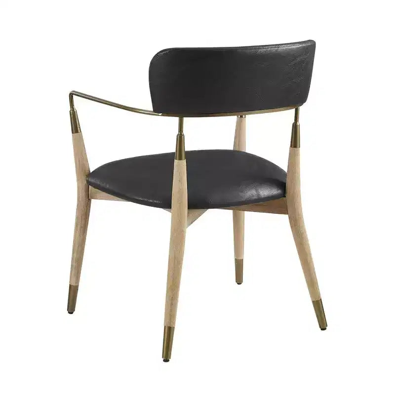 HOMLUX Set of 2 Upholstered Accent Dining Chairs Arm Rest Curved Backrest