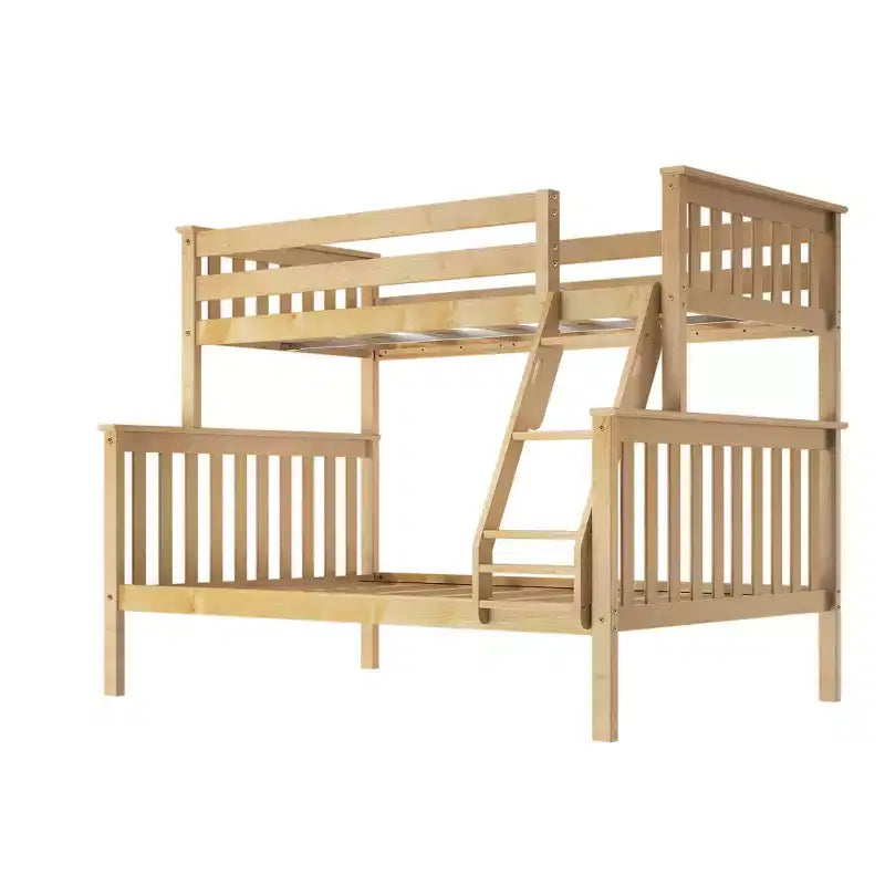 Lit superposé simple sur double en bois massif Plank+Beam, aucun sommier tapissier requis