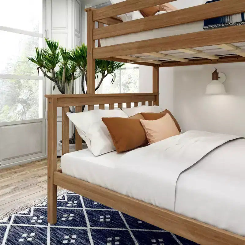 Lit superposé simple sur double en bois massif Plank+Beam, aucun sommier tapissier requis