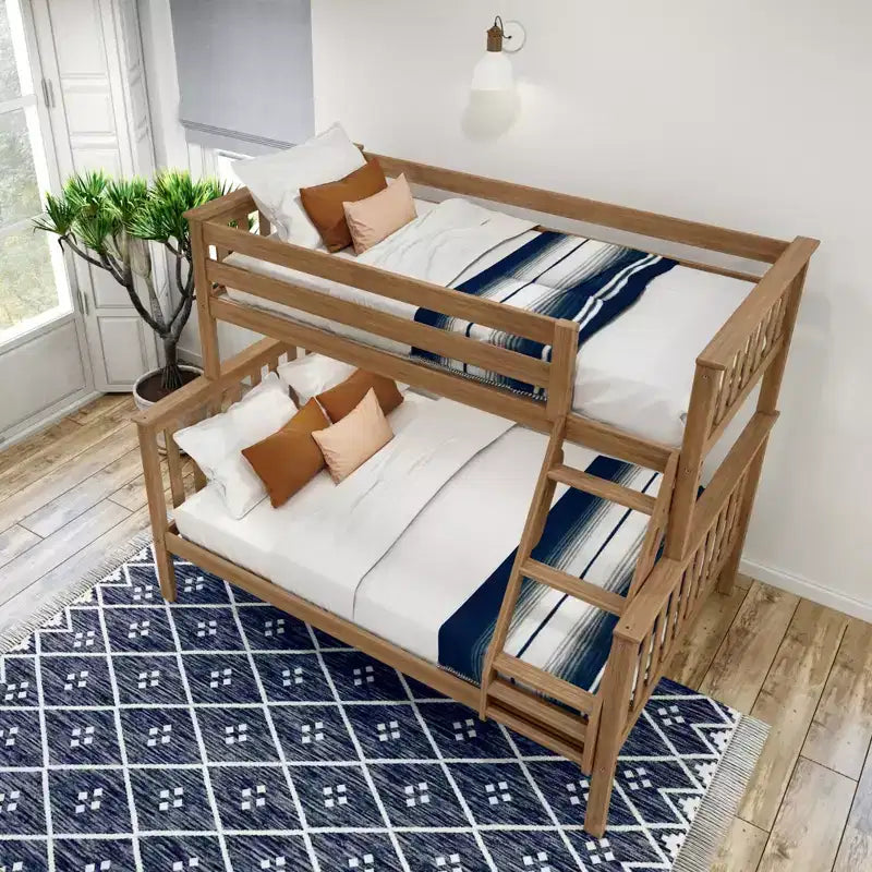 Lit superposé simple sur double en bois massif Plank+Beam, aucun sommier tapissier requis