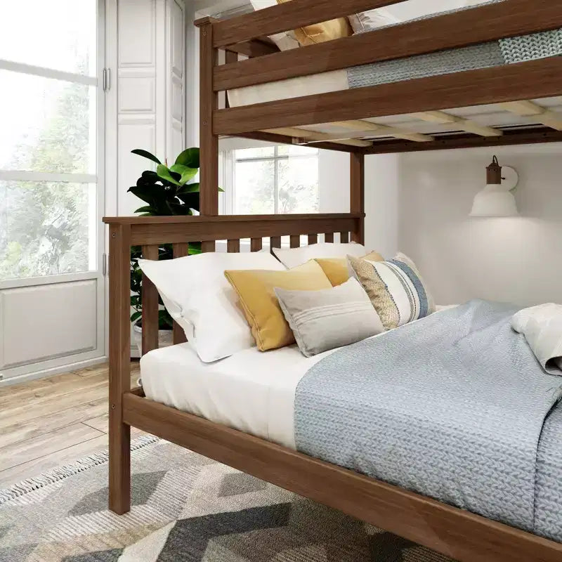 Lit superposé simple sur double en bois massif Plank+Beam, aucun sommier tapissier requis