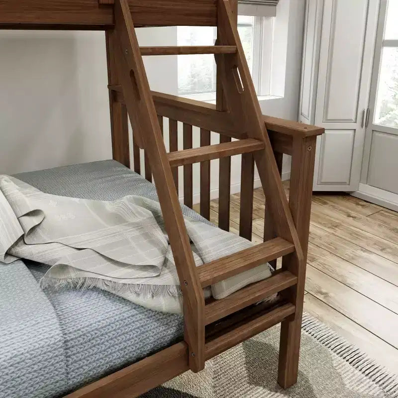 Lit superposé simple sur double en bois massif Plank+Beam, aucun sommier tapissier requis