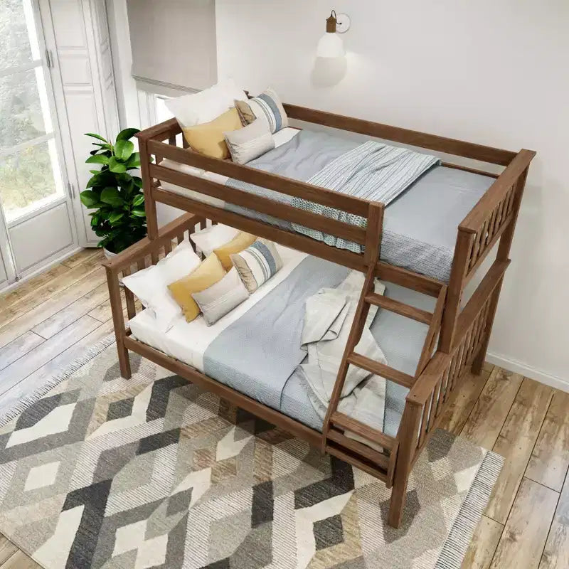 Lit superposé simple sur double en bois massif Plank+Beam, aucun sommier tapissier requis