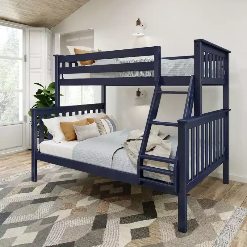 Lit superposé simple sur double en bois massif Plank+Beam, aucun sommier tapissier requis