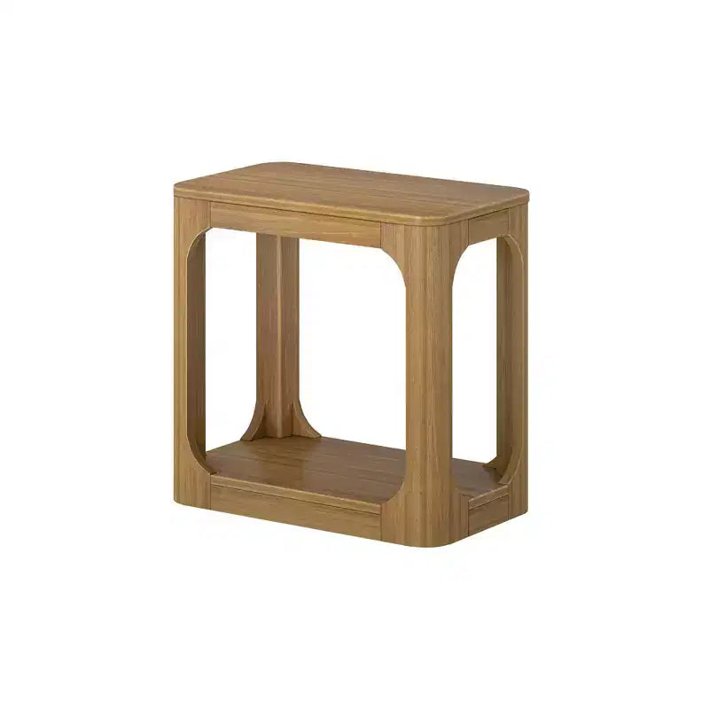 Plank+Beam Rectangular Side Table with Shelf, Slim Side Table for Living Room