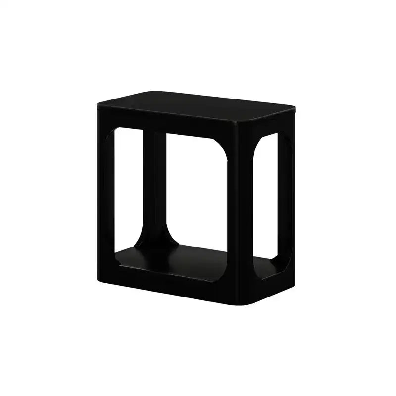 Plank+Beam Rectangular Side Table with Shelf, Slim Side Table for Living Room