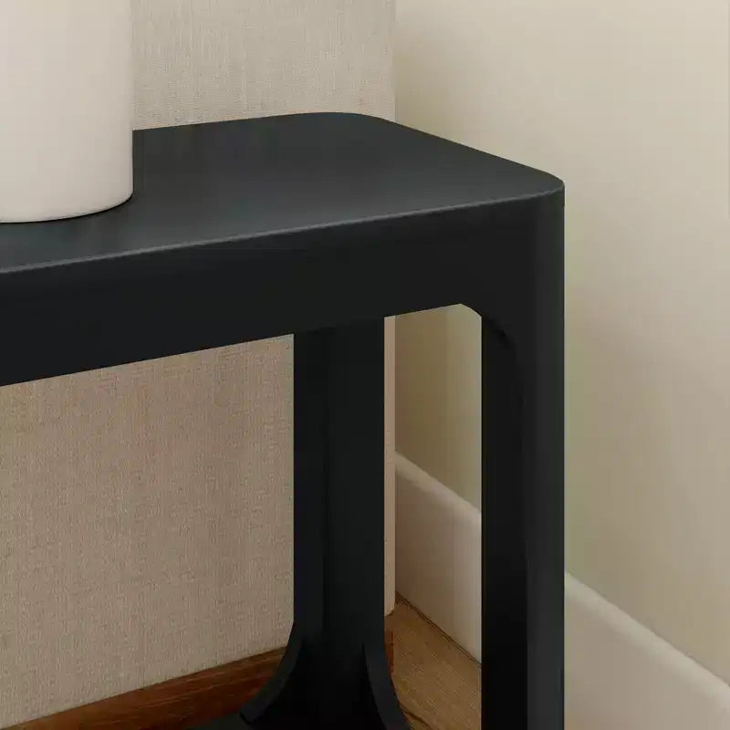 Plank+Beam Rectangular Side Table with Shelf, Slim Side Table for Living Room