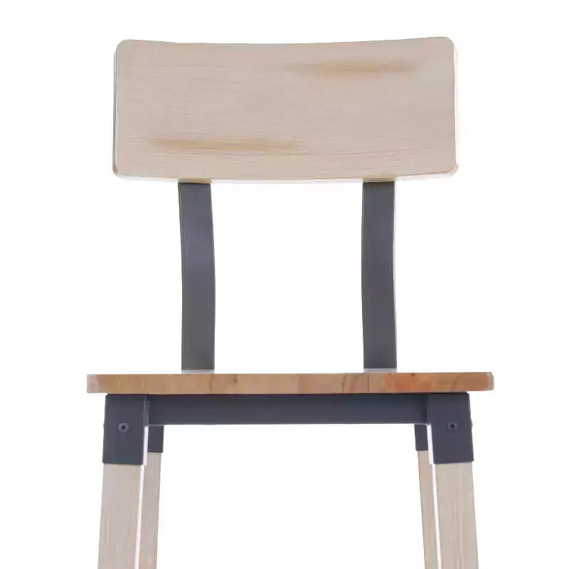 Merrick Lane Bar Height Dining Stools with Steel Supports and Footrest - Set Of 2