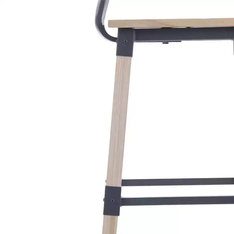 Merrick Lane Bar Height Dining Stools with Steel Supports and Footrest - Set Of 2