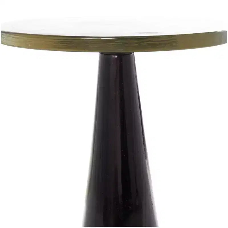 Table d'appoint Olivia & May de 56 cm en aluminium, conique et géométrique, avec plateau en verre texturé