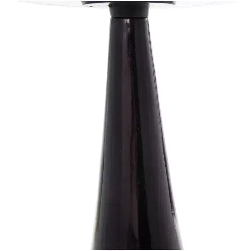 Table d'appoint Olivia & May de 56 cm en aluminium, conique et géométrique, avec plateau en verre texturé