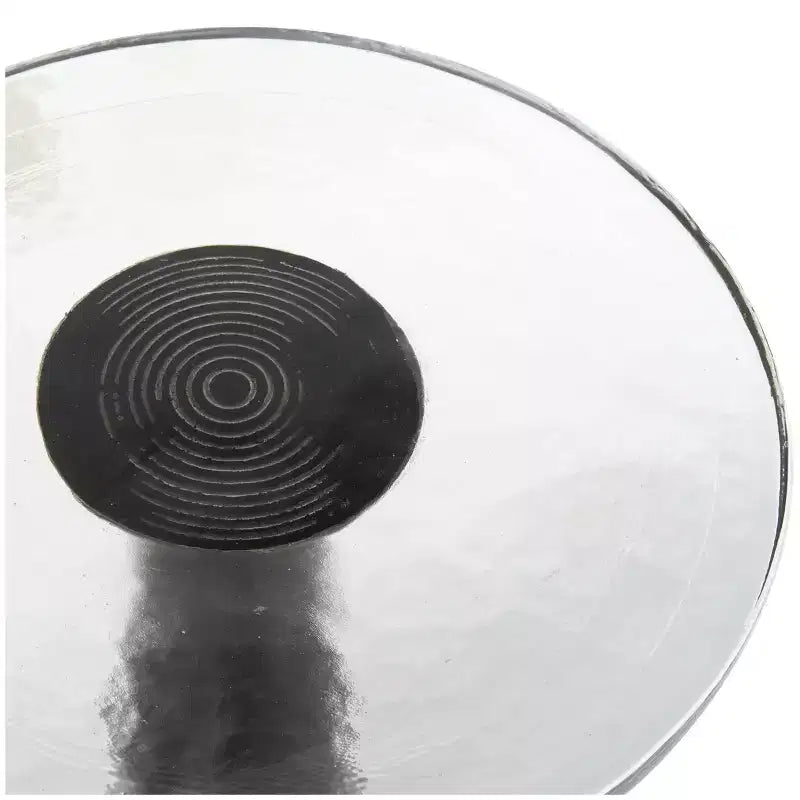 Table d'appoint Olivia & May de 56 cm en aluminium, conique et géométrique, avec plateau en verre texturé