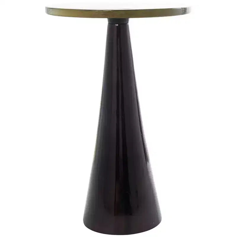 Table d'appoint Olivia & May de 56 cm en aluminium, conique et géométrique, avec plateau en verre texturé