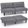 Costway Convertible Folding Futon Sofa Bed with 6-Position Adjustable Backrest Cushion