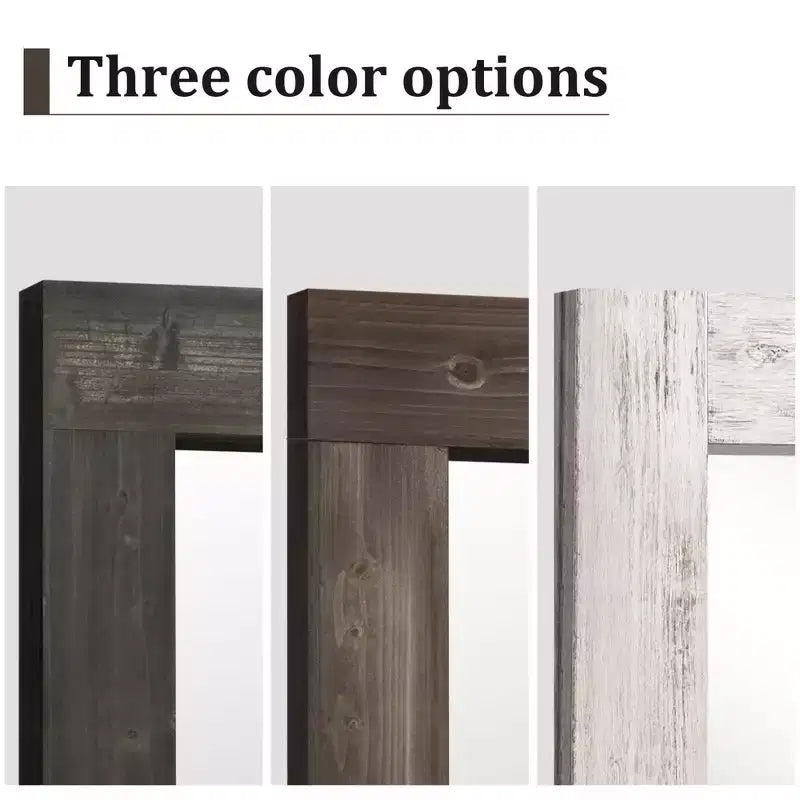 Dovelina Rectangle Wood Wide Edge Hanging Mirror Decorative Wall Mirror (Set of 2)