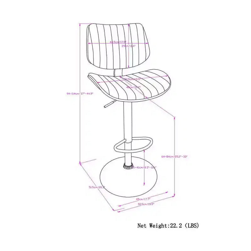 WyndenHall Annie Adjustable Counter Height Swivel Bar Stool