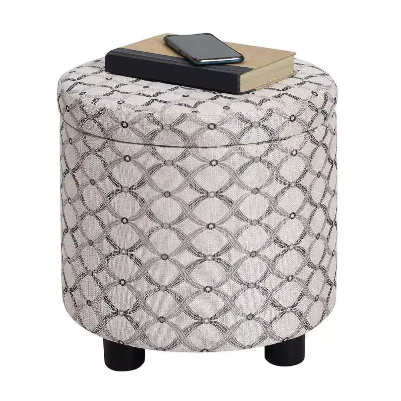 Breighton Home Designs4Comfort Pouf de rangement rond avec couvercle/plateau réversible