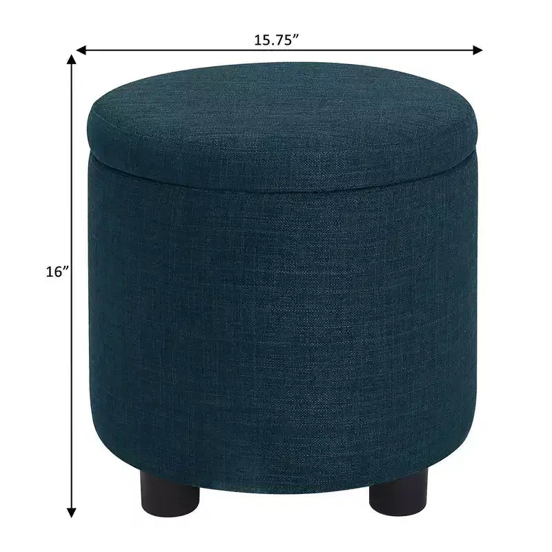 Breighton Home Designs4Comfort Pouf de rangement rond avec couvercle/plateau réversible