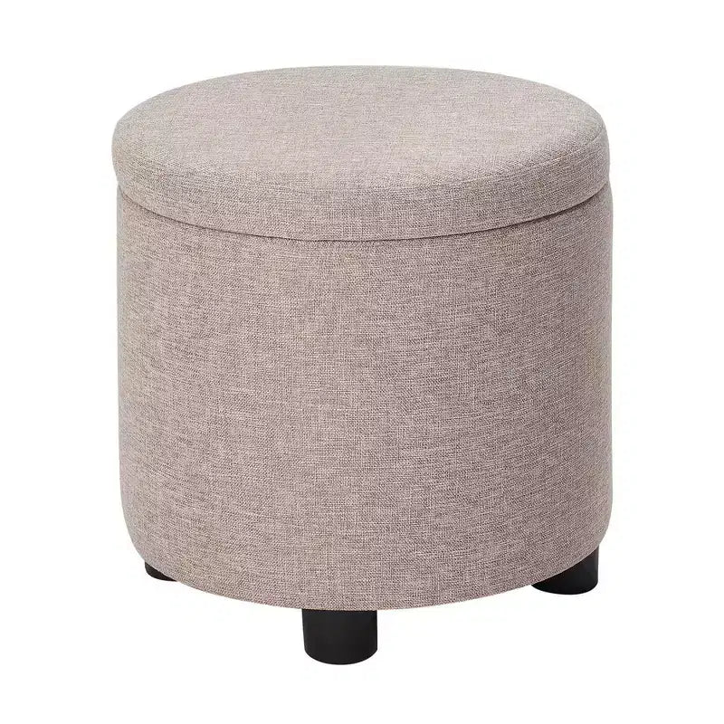 Breighton Home Designs4Comfort Pouf de rangement rond avec couvercle/plateau réversible
