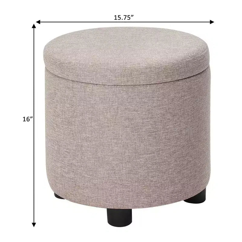 Breighton Home Designs4Comfort Pouf de rangement rond avec couvercle/plateau réversible
