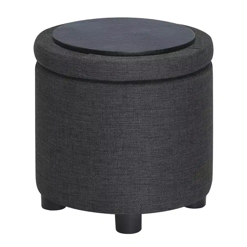 Breighton Home Designs4Comfort Pouf de rangement rond avec couvercle/plateau réversible