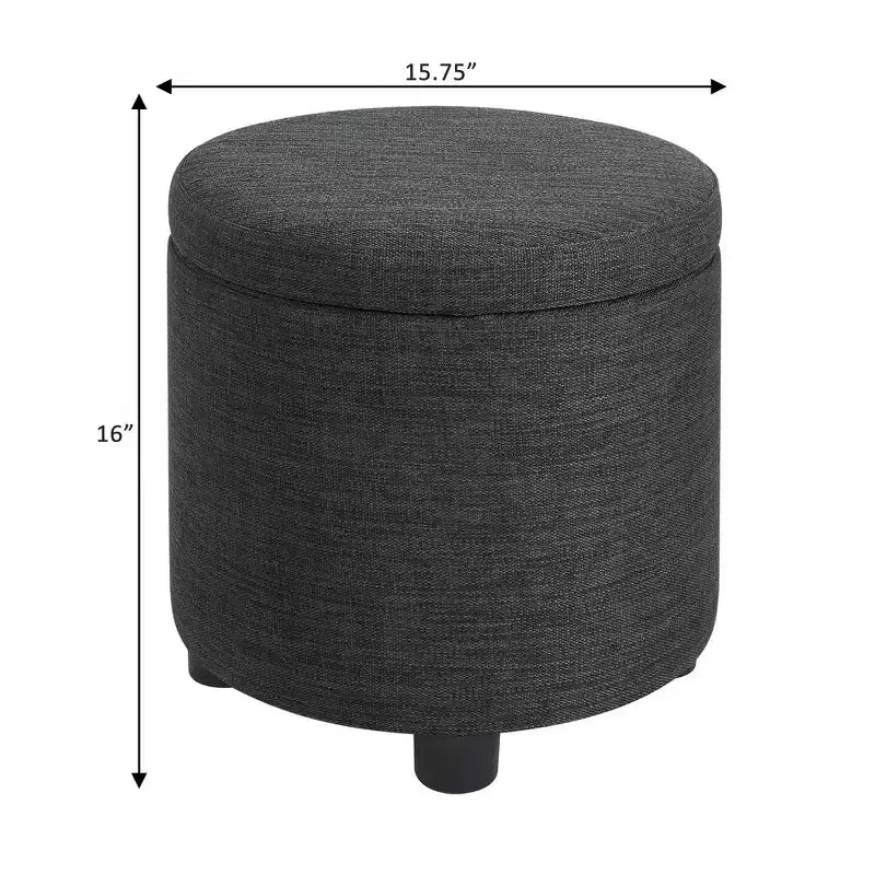 Breighton Home Designs4Comfort Pouf de rangement rond avec couvercle/plateau réversible
