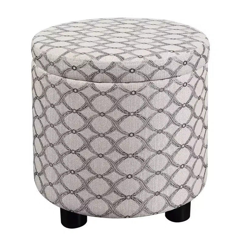 Breighton Home Designs4Comfort Pouf de rangement rond avec couvercle/plateau réversible