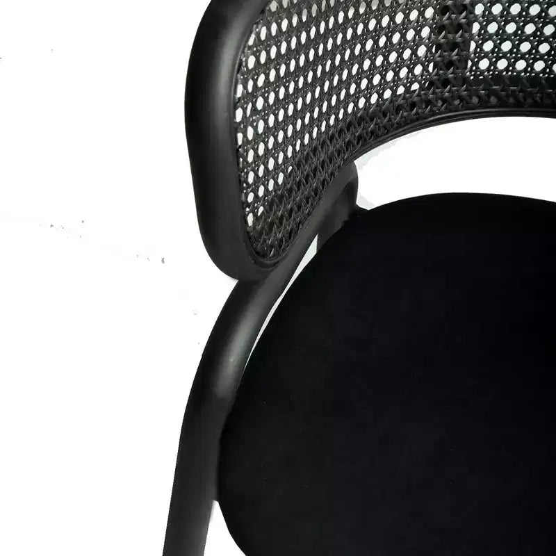 LeisureMod Ervilla Modern Dining Side Chair  Cozy Upholstered Accent Armchair with Black Iron Legs, Kitchen, Dining Room, Cafe, Restaurant Seating
