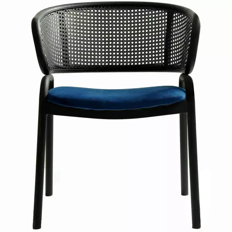 LeisureMod Ervilla Modern Dining Side Chair  Cozy Upholstered Accent Armchair with Black Iron Legs, Kitchen, Dining Room, Cafe, Restaurant Seating