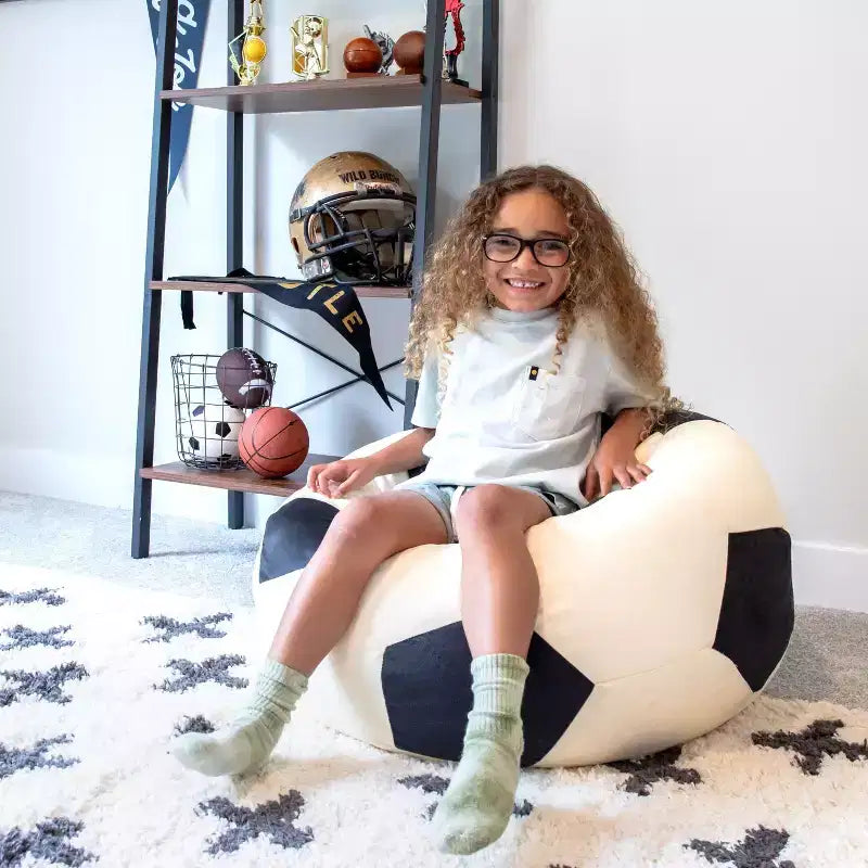 Big Joe Sports Ball Bean Bag Chair, Plush Soft Polyester, Kids