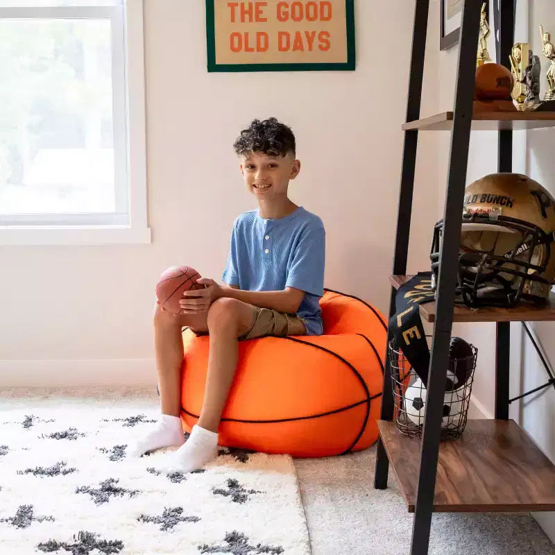 Big Joe Sports Ball Bean Bag Chair, Plush Soft Polyester, Kids