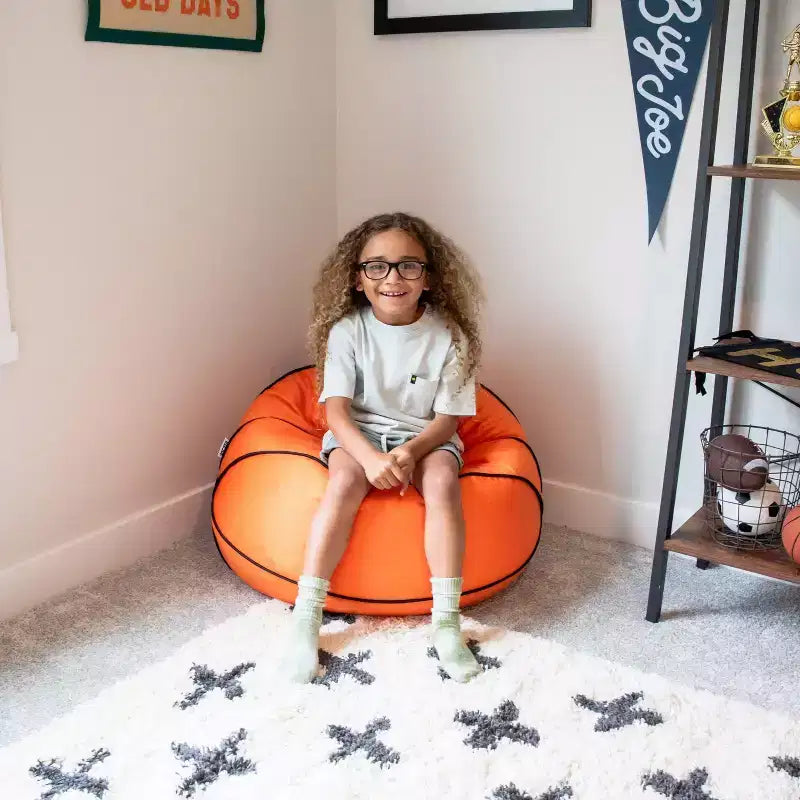 Big Joe Sports Ball Bean Bag Chair, Plush Soft Polyester, Kids