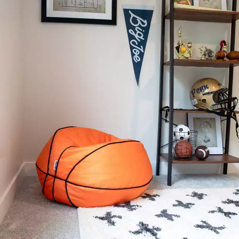 Big Joe Sports Ball Bean Bag Chair, Plush Soft Polyester, Kids