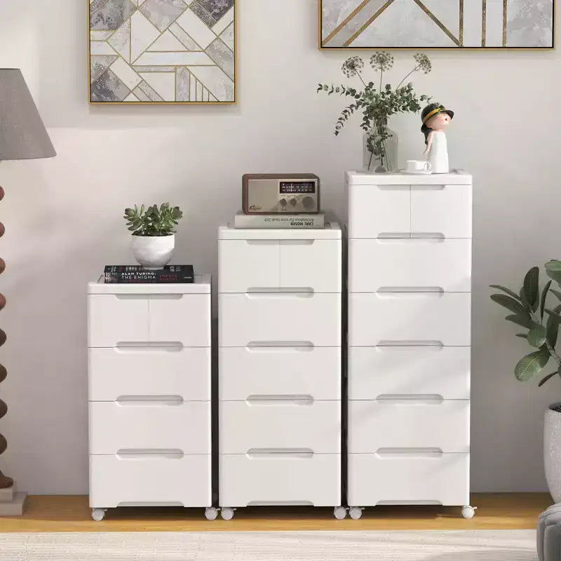 Costway 1/2 PCS 6-Drawer Plastic Rolling Storage Cart with 4 Universal Wheels Dresser Cabinet