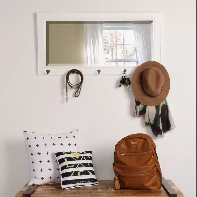 36 x 18 Pub Mirror with Metal Hooks - DesignOvation