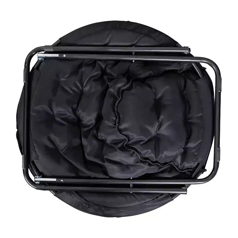 Fauteuil lune pliant en fausse fourrure Flash Furniture Gwen 38 Oversize avec pouf pliant pour dortoir et chambre à coucher
