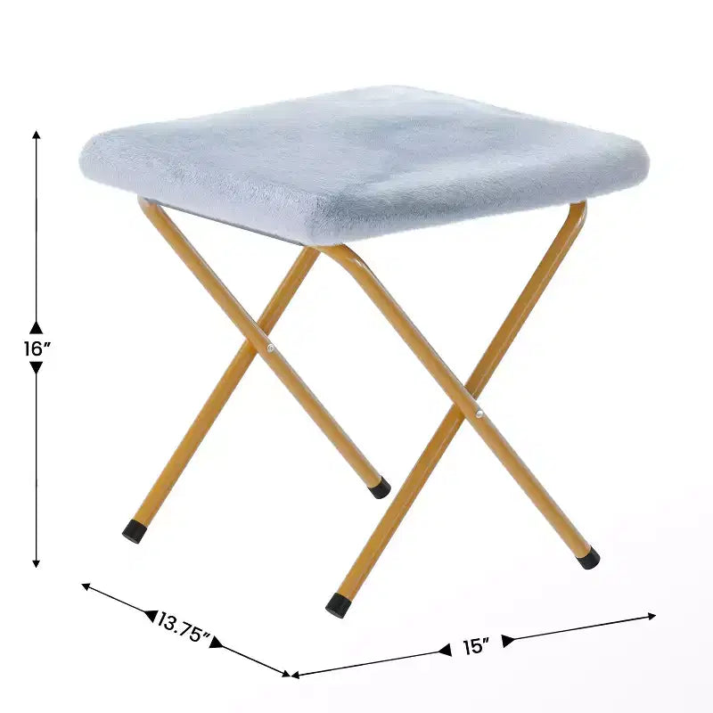 Fauteuil lune pliant en fausse fourrure Flash Furniture Gwen 38 Oversize avec pouf pliant pour dortoir et chambre à coucher