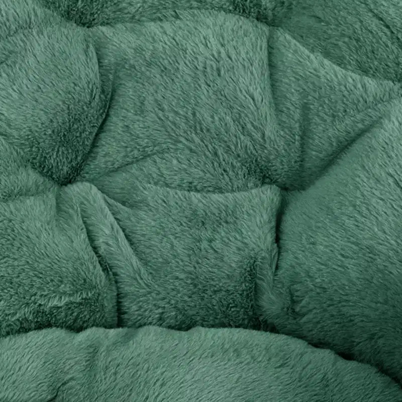 Fauteuil lune pliant en fausse fourrure Flash Furniture Gwen 38 Oversize avec pouf pliant pour dortoir et chambre à coucher