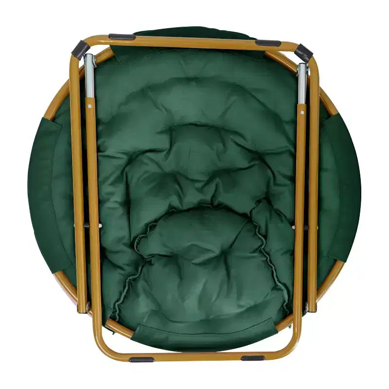 Fauteuil lune pliant en fausse fourrure Flash Furniture Gwen 38 Oversize avec pouf pliant pour dortoir et chambre à coucher