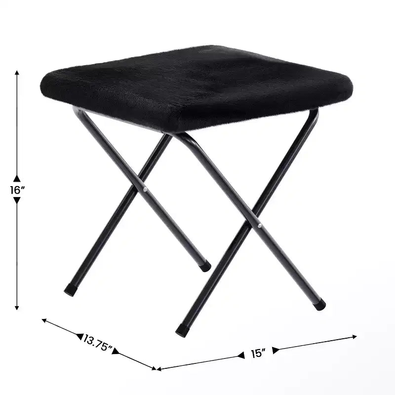 Fauteuil lune pliant en fausse fourrure Flash Furniture Gwen 38 Oversize avec pouf pliant pour dortoir et chambre à coucher