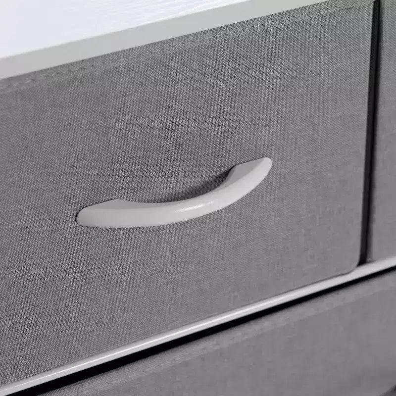 Flash Furniture Sodano Table de Chevet 4 Tiroirs avec Station de Charge, 2 Ports USB et 1 Prise, Cadre Métallique, Dessus, Tiroirs et Poignées en Bois Manufacturé